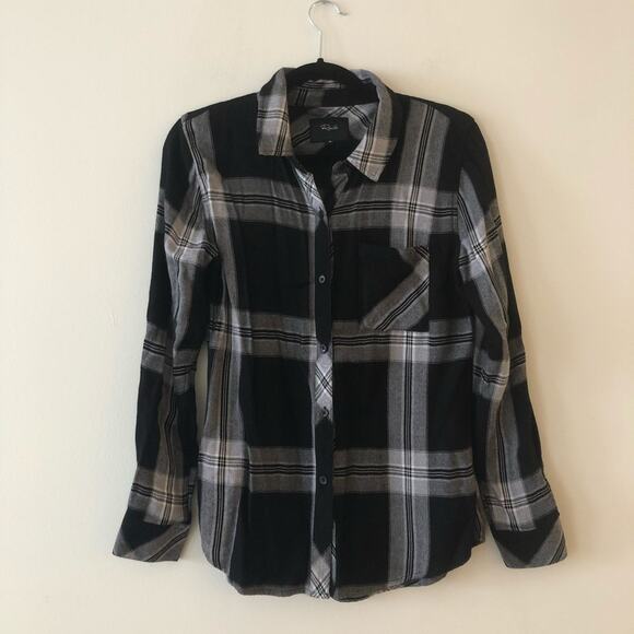 Rails Hunter Black & White Plaid Shirt - Picture 2 of 6